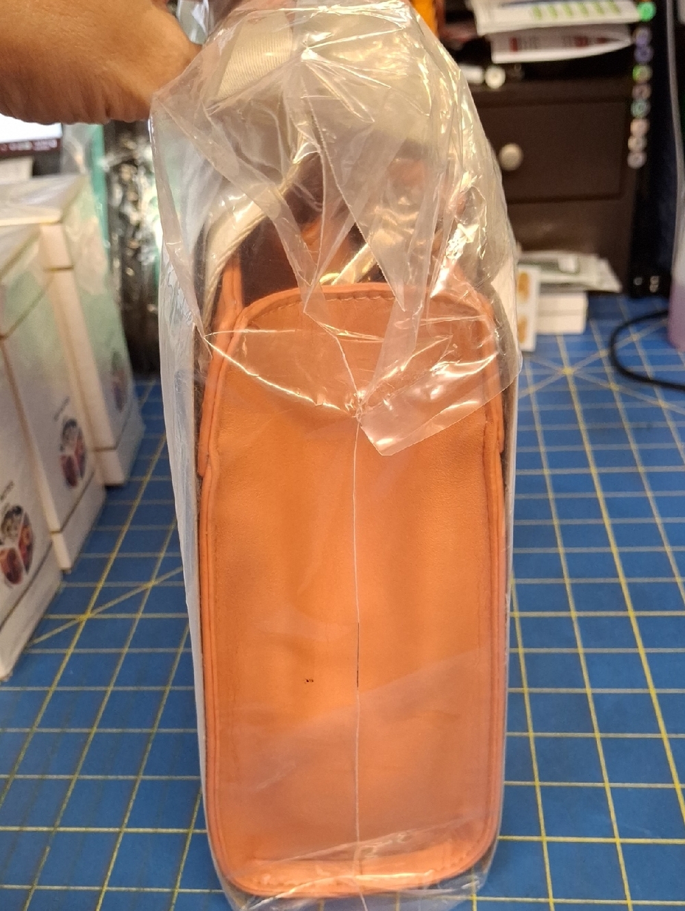 Cavalli Class Coral Orange Tote Cream Branded Straps - Picture 11 of 12